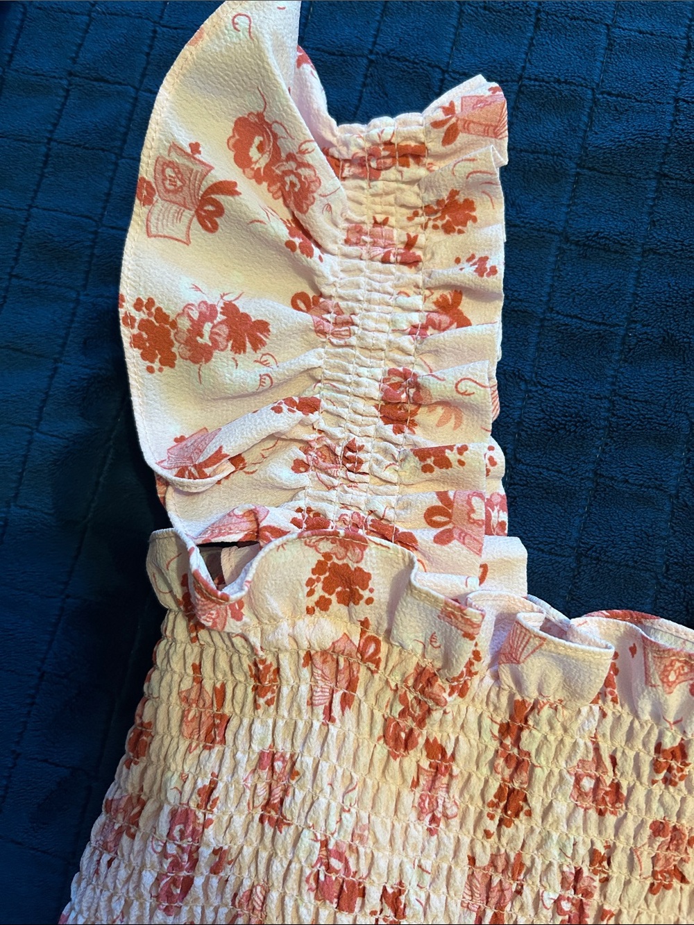 Hill House Pink and Red Floral Smocked Midi Dress - Picture 4 of 6